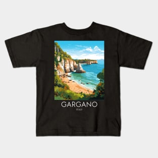 A Pop Art Travel Print of Gargano - Italy Kids T-Shirt